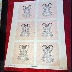 Elegant Pink Rose Corset Stickers
